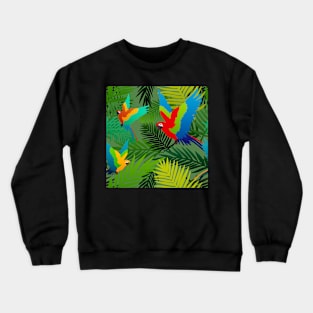 Tropical Parrot Pattern Crewneck Sweatshirt